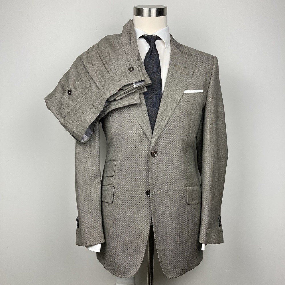 Tiglio Rosso Men's 2-pc suit Wool Jacket 42R‎ 2-Btn Pants Made Italy E121759